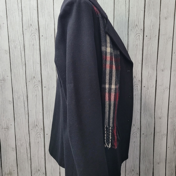 London Fog Double-breasted Peacoat w/ Scarf, Size L - Picture 4 of 13